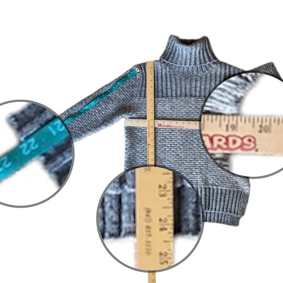 Banana Republic Soft Merino Wool Blend Heavy Knit Turtleneck Split Hem Sz SP - Picture 16 of 16